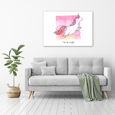 Photo printed on glass Pink unicorn