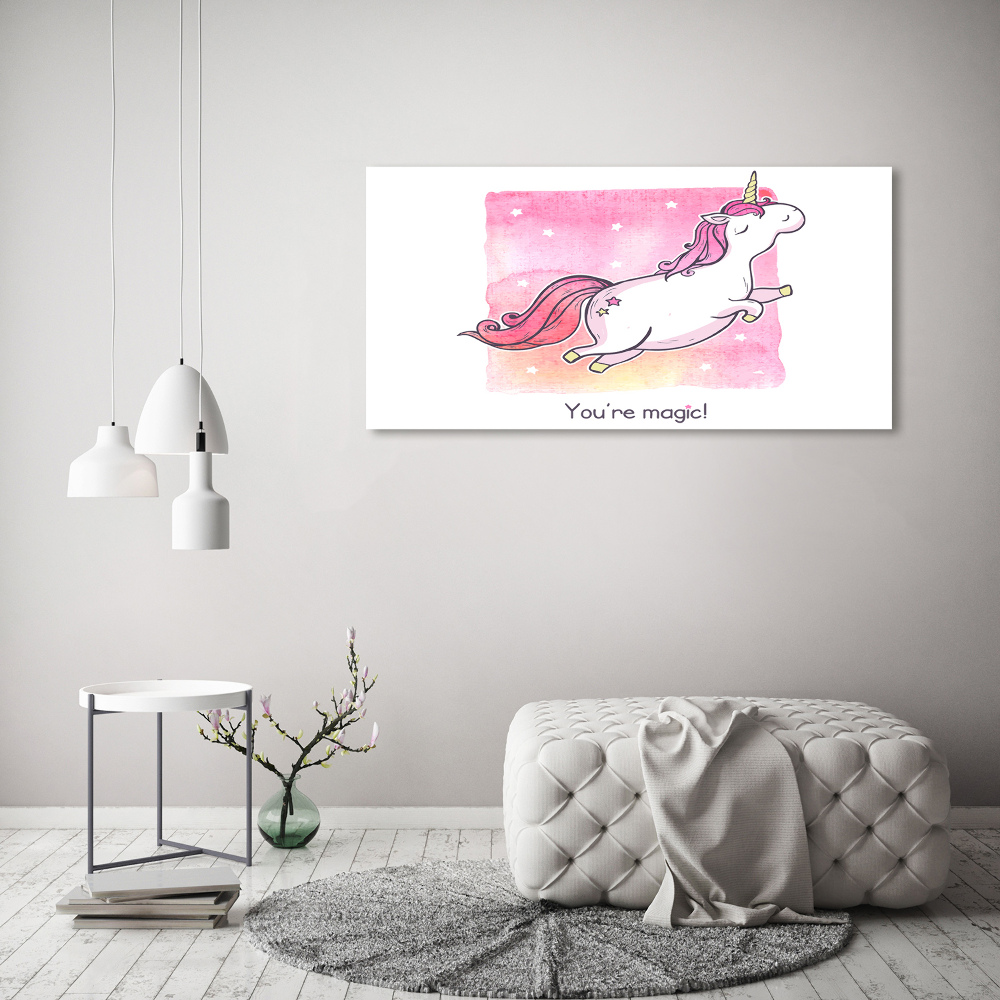 Photo printed on glass Pink unicorn