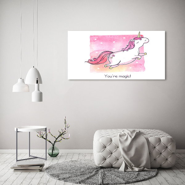 Photo printed on glass Pink unicorn