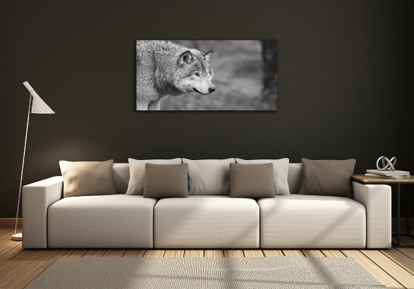 Glass art print Gray wolf