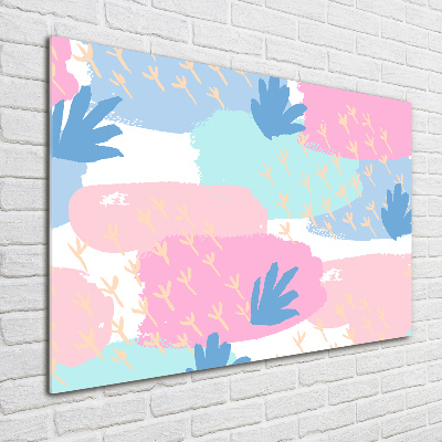 Printed glass wall art Colorful pattern