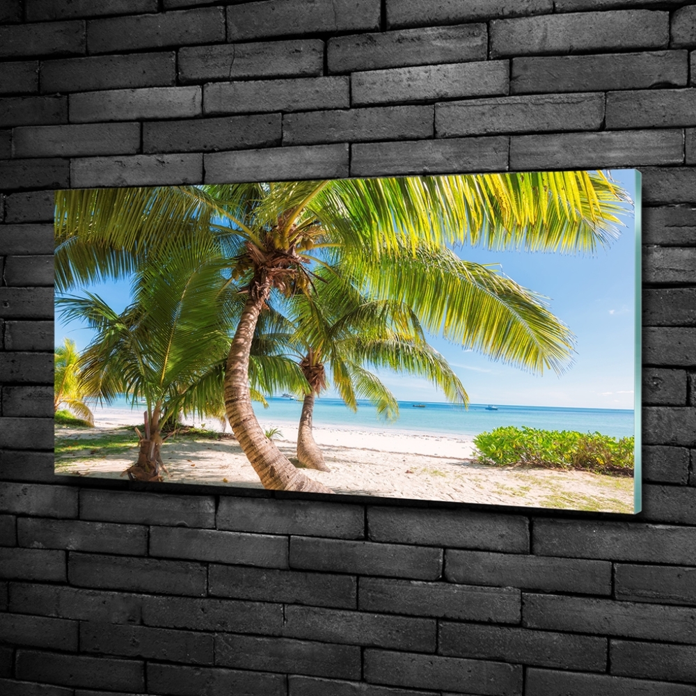 Wall art on glass Tropical beach