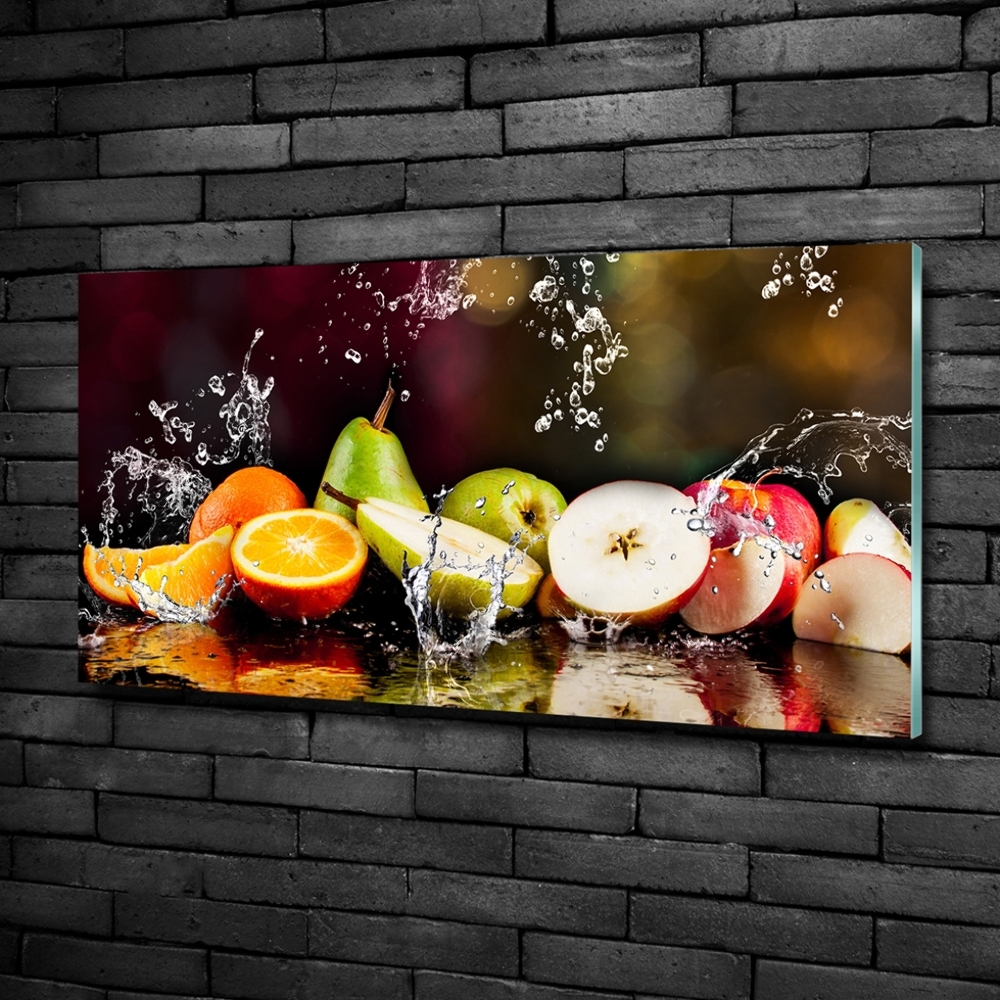 Wall art on glass Fruit and water