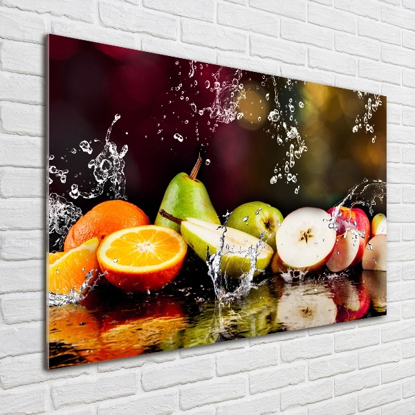 Wall art on glass Fruit and water