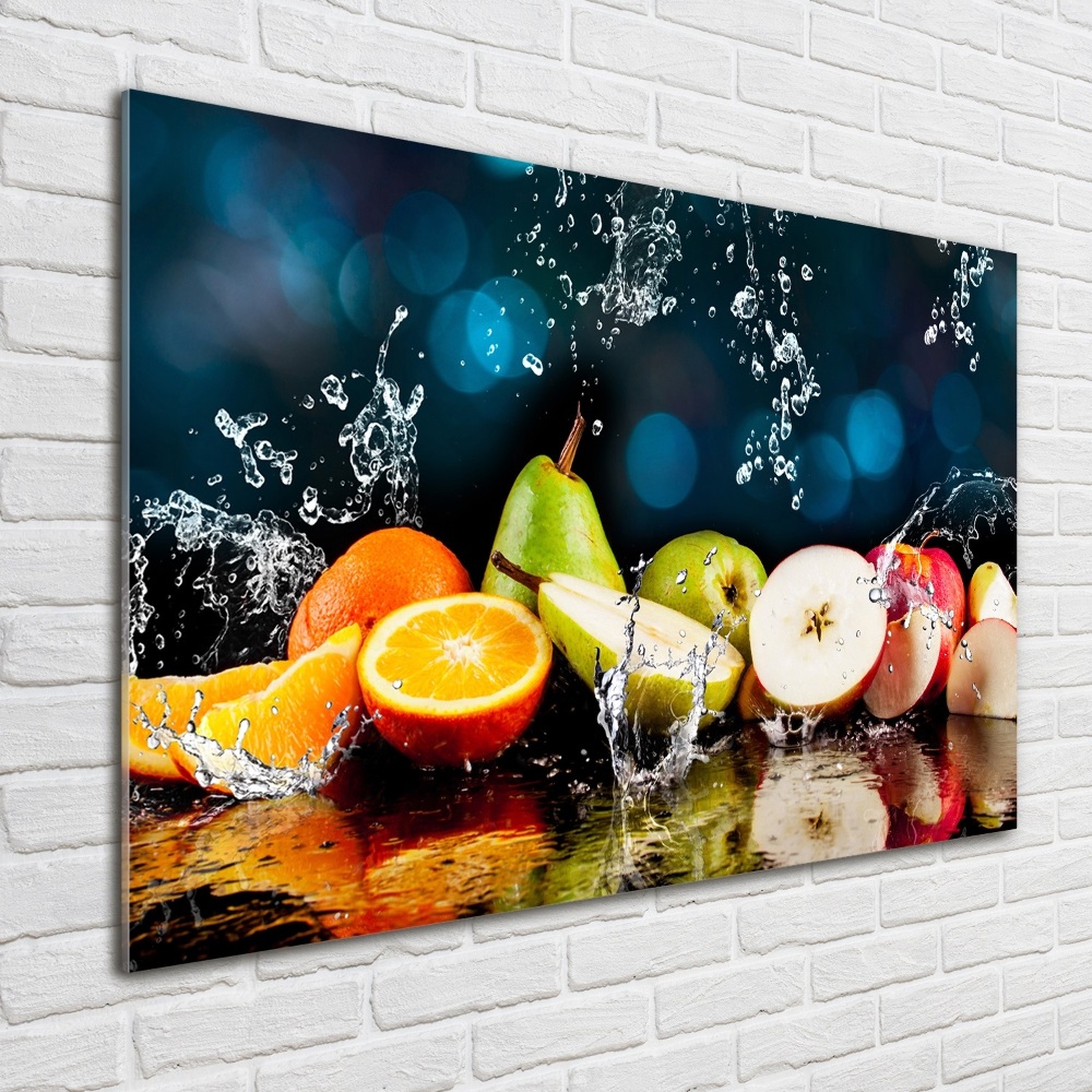 Glass art print Fruit and water