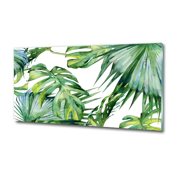 Glass picture print Tropical leaves