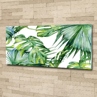 Glass picture print Tropical leaves