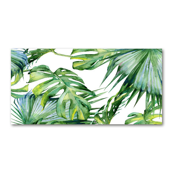 Glass picture print Tropical leaves