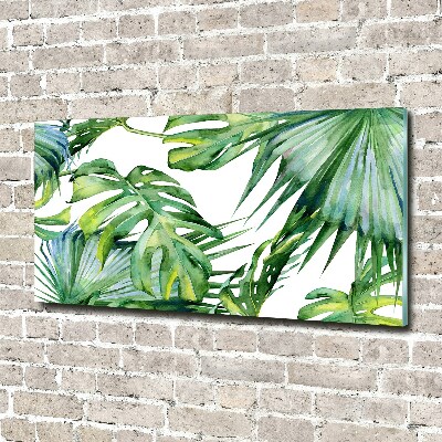 Glass picture print Tropical leaves