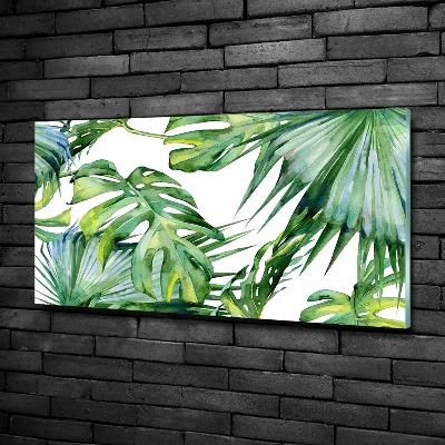 Glass picture print Tropical leaves