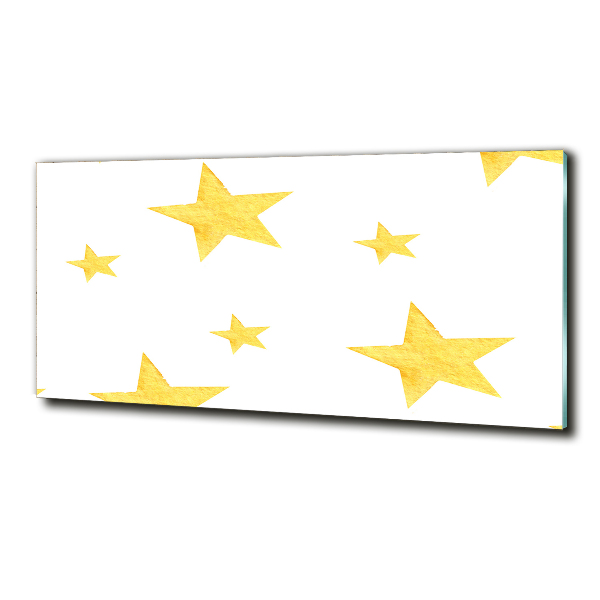 Printed glass wall art Yellow stars