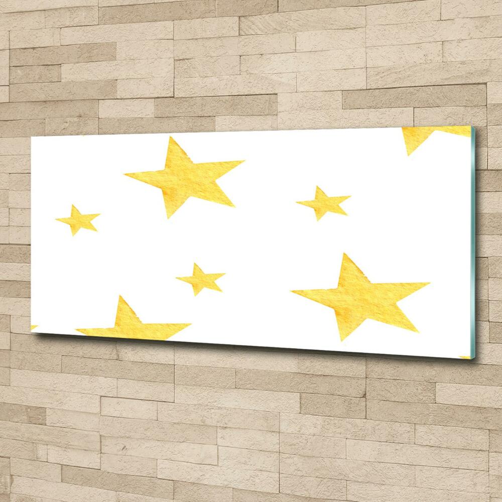 Printed glass wall art Yellow stars