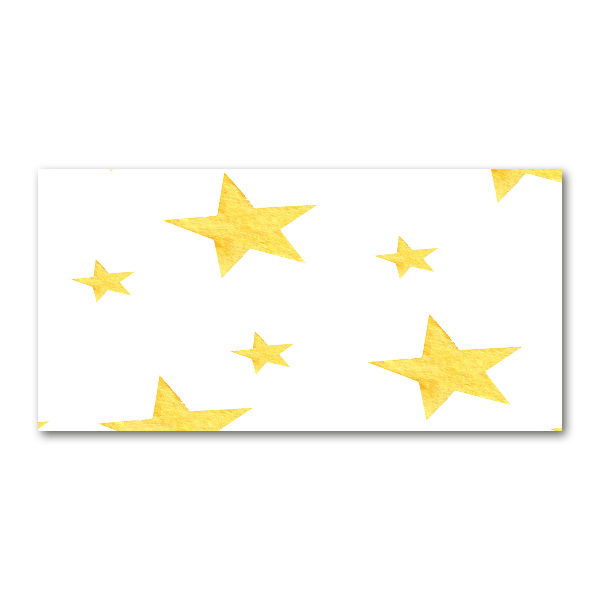 Printed glass wall art Yellow stars