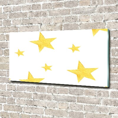 Printed glass wall art Yellow stars