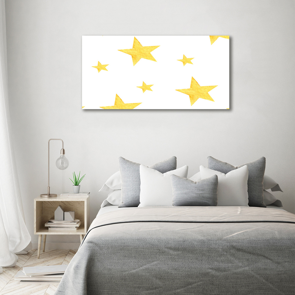 Printed glass wall art Yellow stars