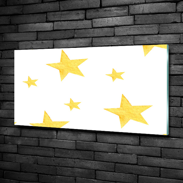 Printed glass wall art Yellow stars