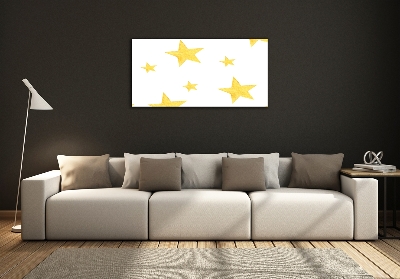 Printed glass wall art Yellow stars