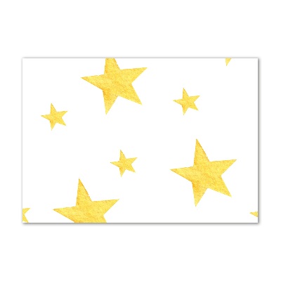 Printed glass wall art Yellow stars