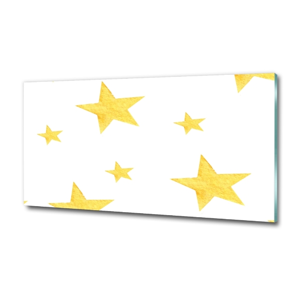 Printed glass wall art Yellow stars