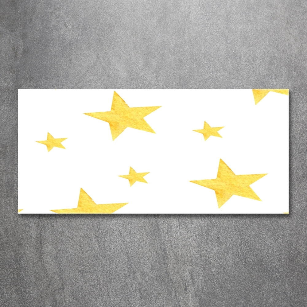 Printed glass wall art Yellow stars