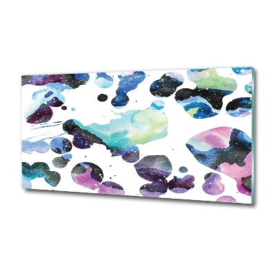 Printed glass wall art Colorful galaxy