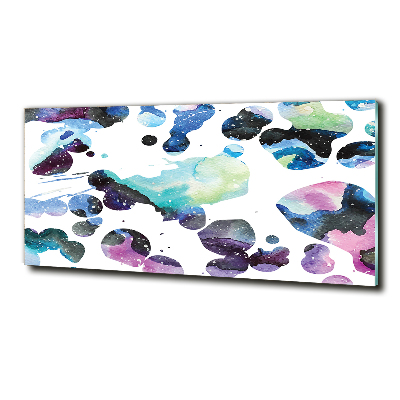 Printed glass wall art Colorful galaxy