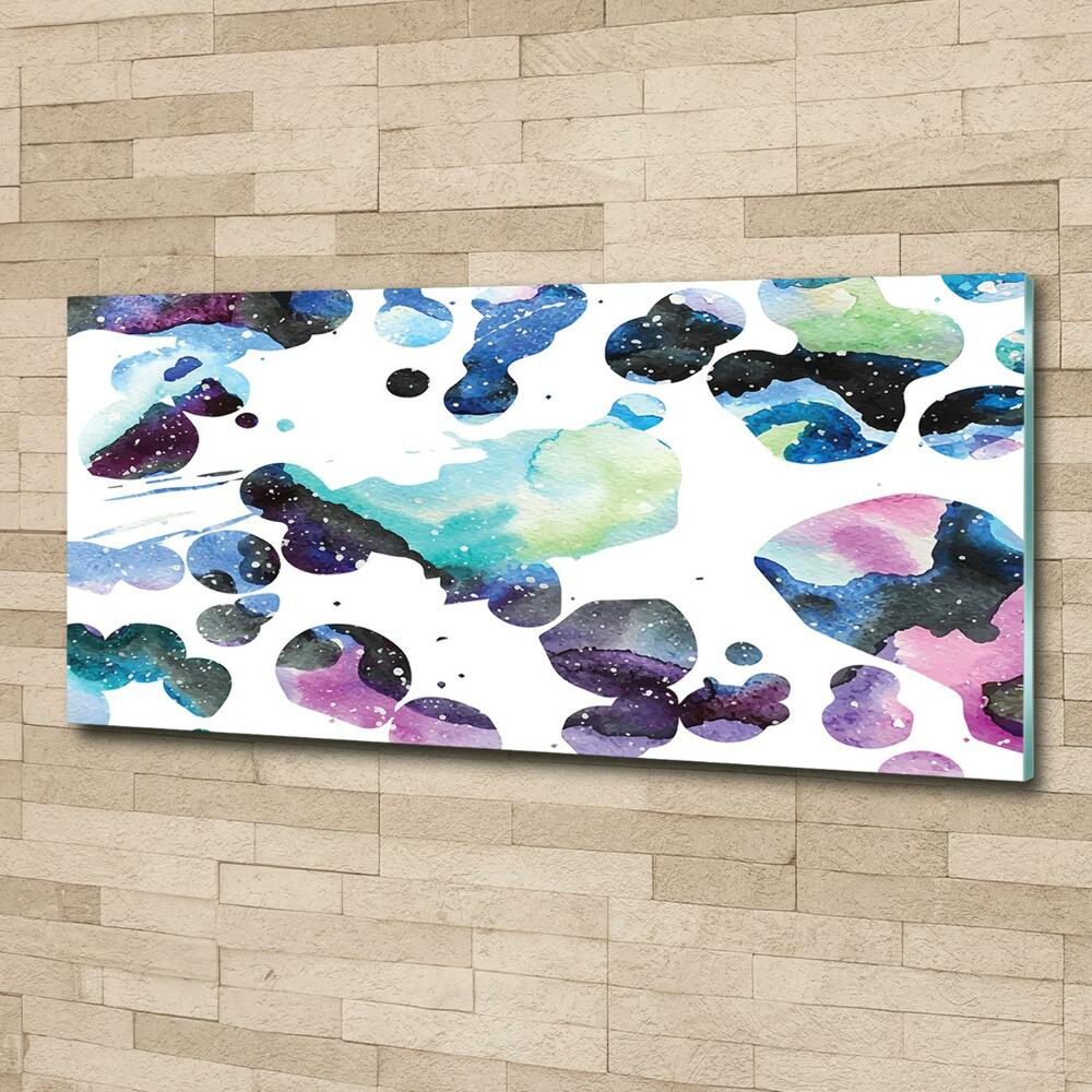 Printed glass wall art Colorful galaxy