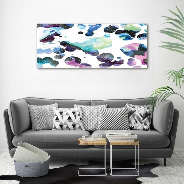 Printed glass wall art Colorful galaxy