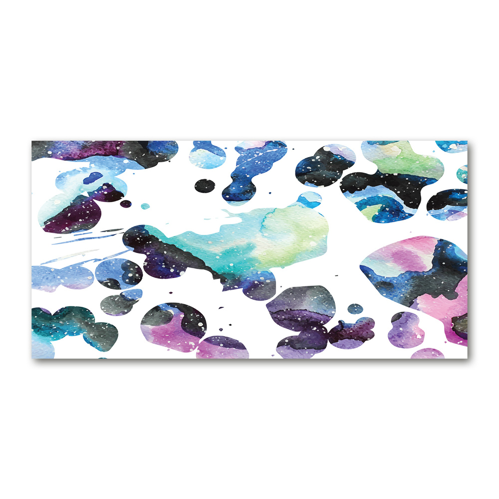 Printed glass wall art Colorful galaxy