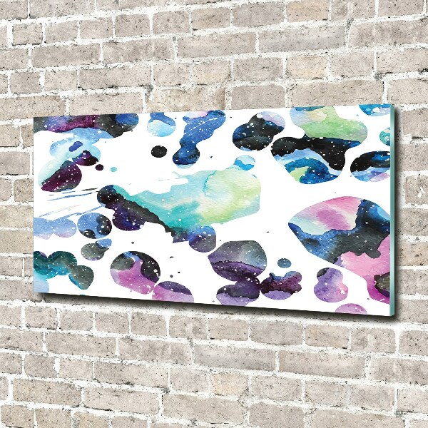 Printed glass wall art Colorful galaxy