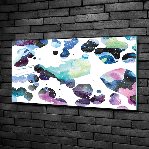 Printed glass wall art Colorful galaxy