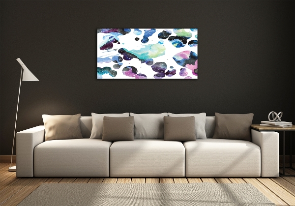 Printed glass wall art Colorful galaxy