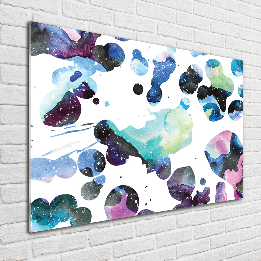 Printed glass wall art Colorful galaxy