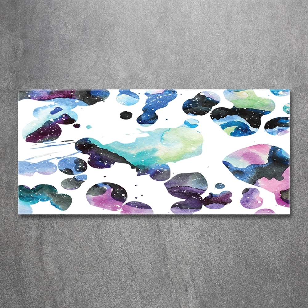 Printed glass wall art Colorful galaxy