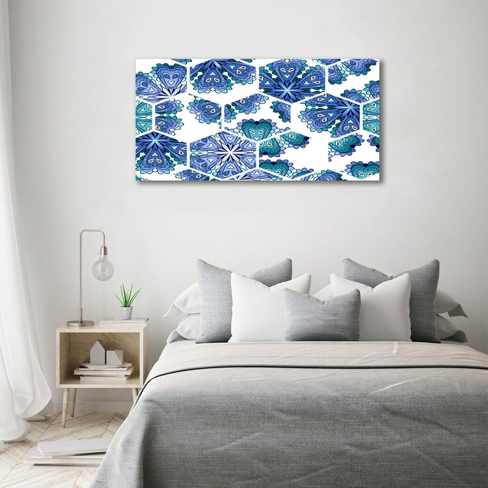 Printed glass wall art Elements of mandala