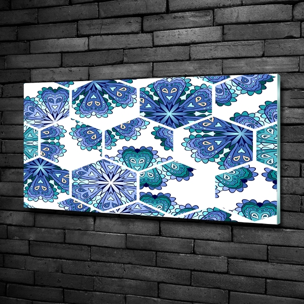 Printed glass wall art Elements of mandala