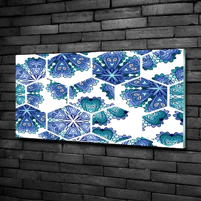 Printed glass wall art Elements of mandala