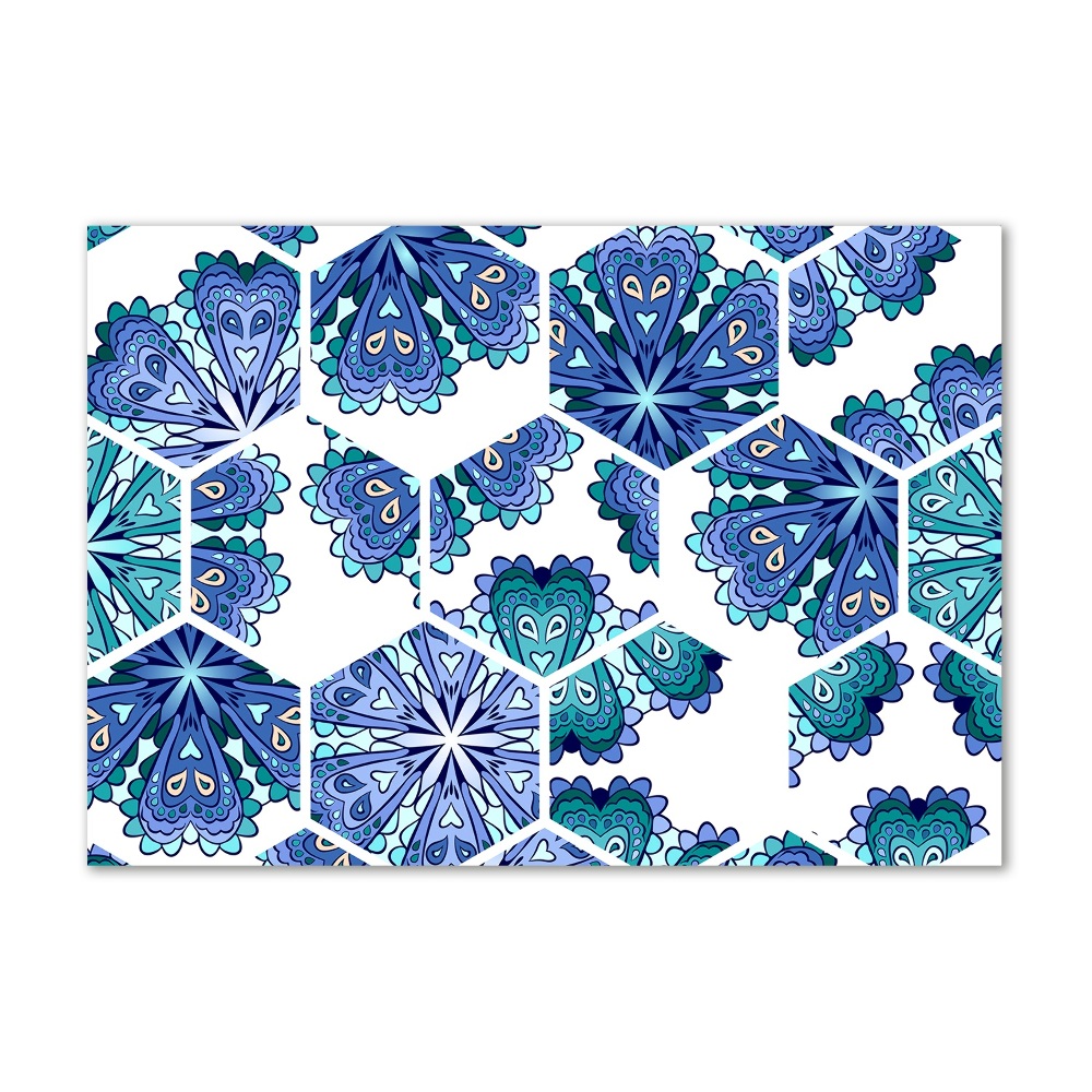 Printed glass wall art Elements of mandala