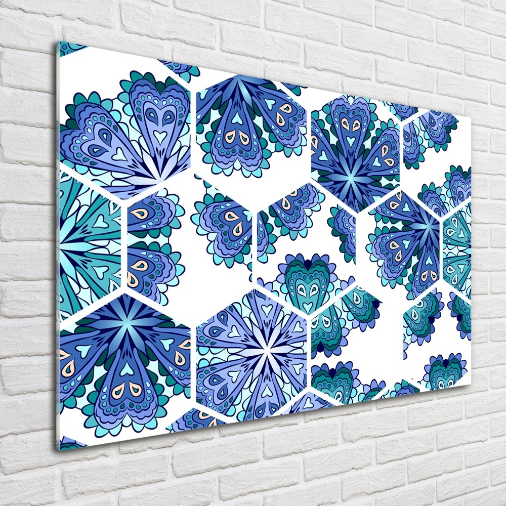 Printed glass wall art Elements of mandala