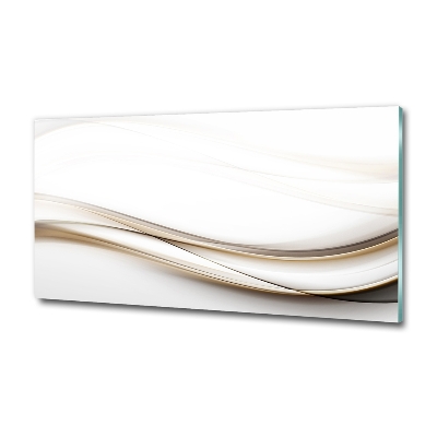 Glass wall art large Wave abstraction