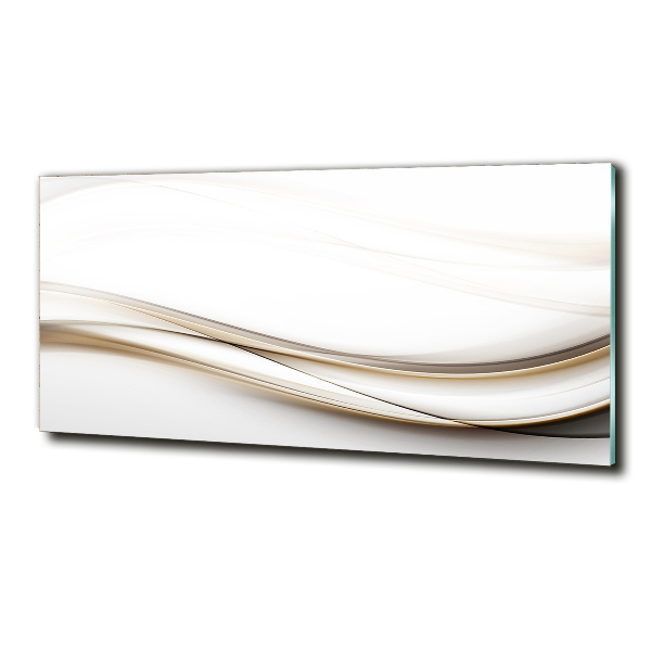 Glass wall art large Wave abstraction