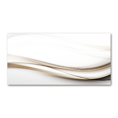 Glass wall art large Wave abstraction