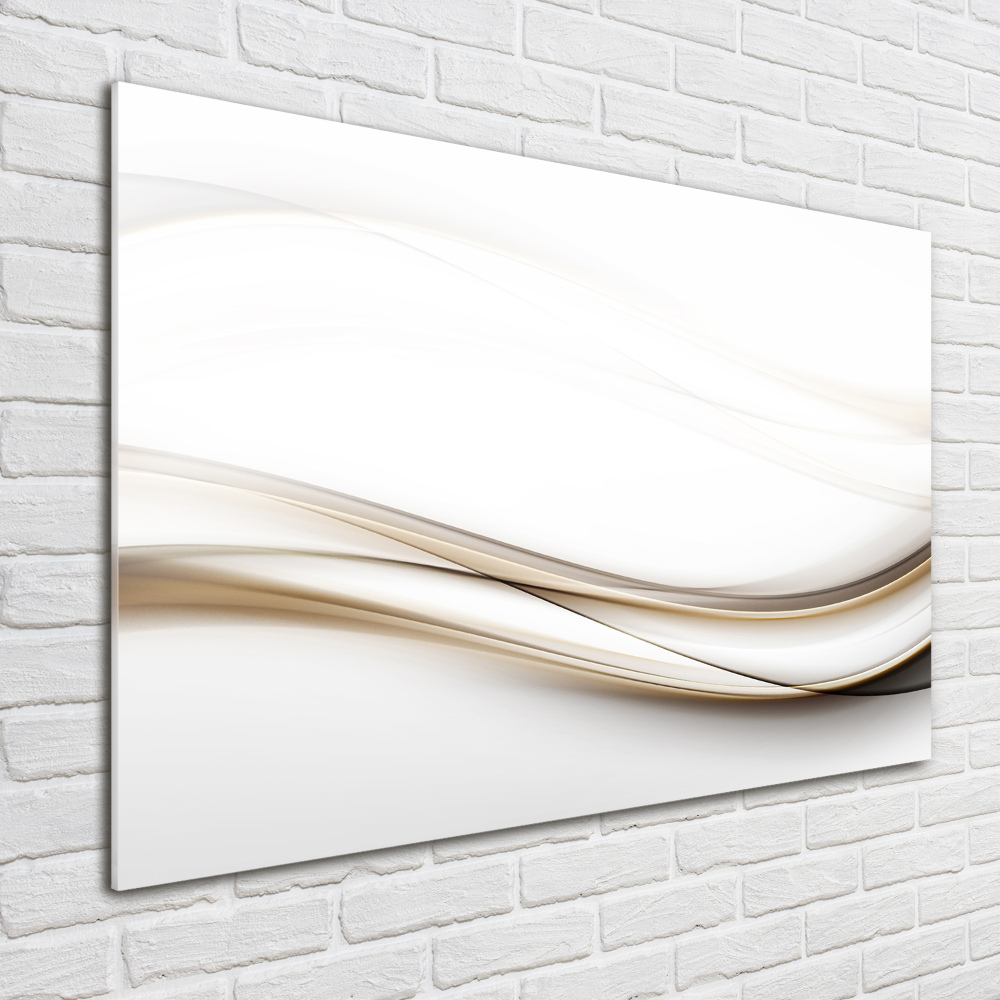 Glass wall art large Wave abstraction