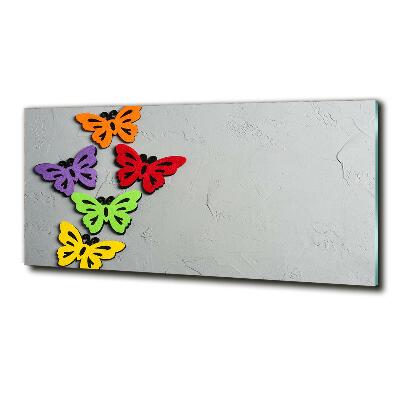 Glass art print Colorful butterflies