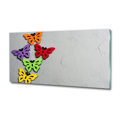 Glass art print Colorful butterflies