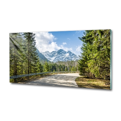 Wall art on glass Road of the tatra mountains