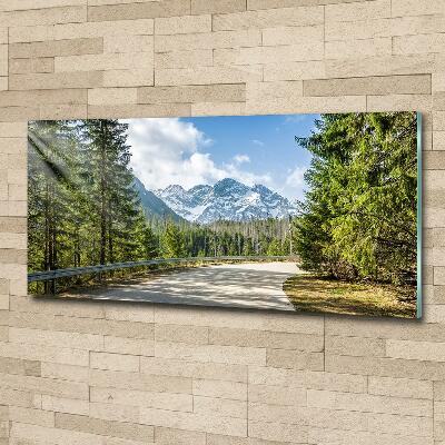 Wall art on glass Road of the tatra mountains