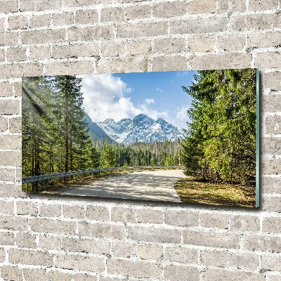 Wall art on glass Road of the tatra mountains