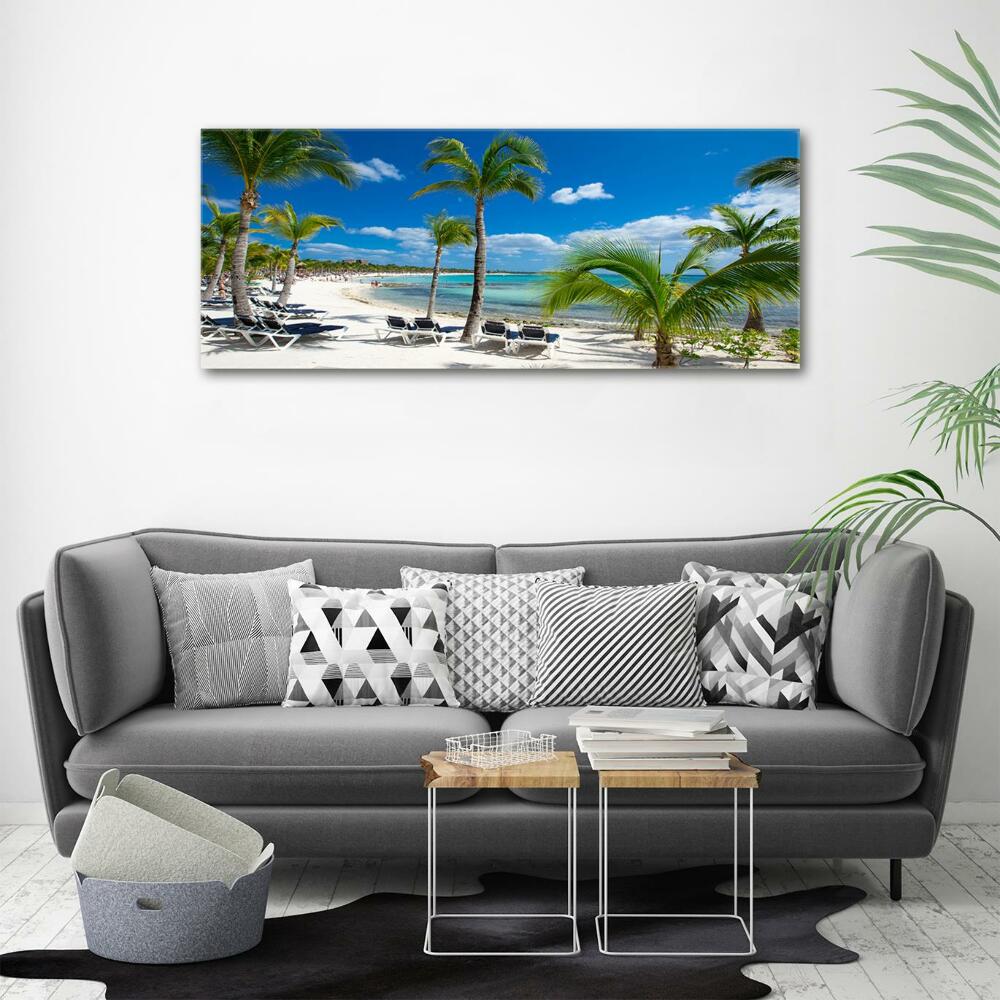 Glass art print Maldives beach