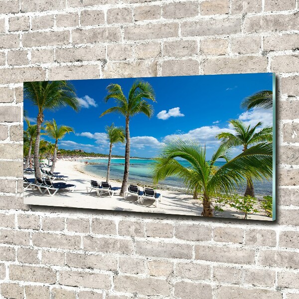 Glass art print Maldives beach